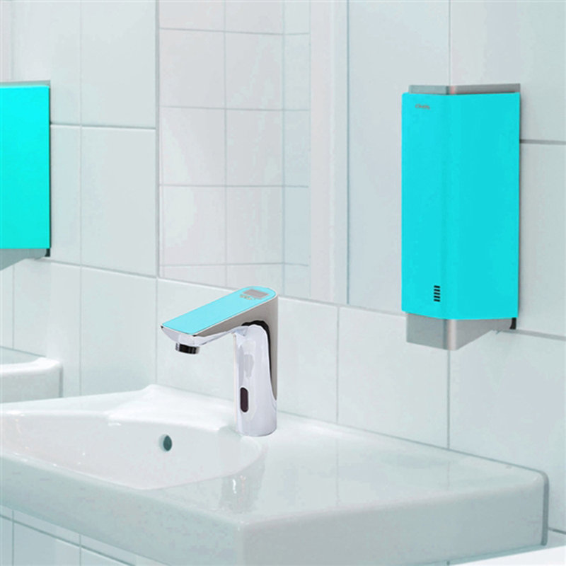 Robinet de salle de bain à affichage numérique DUPLICTE, Chromé / bleu