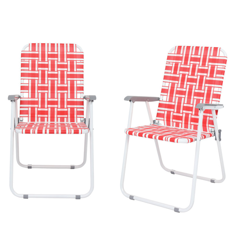 Chaise de plage Saood, Rouge / blanc