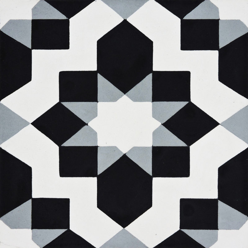 Affos 8 in. x 8 in. Tile, Black/Gray/White