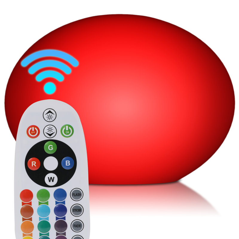 Plazonja LED Egg Shape Lamp Color Changing Night Light lighting Home Décor, 8" H x 14" W x 14" D, Multicolor Red