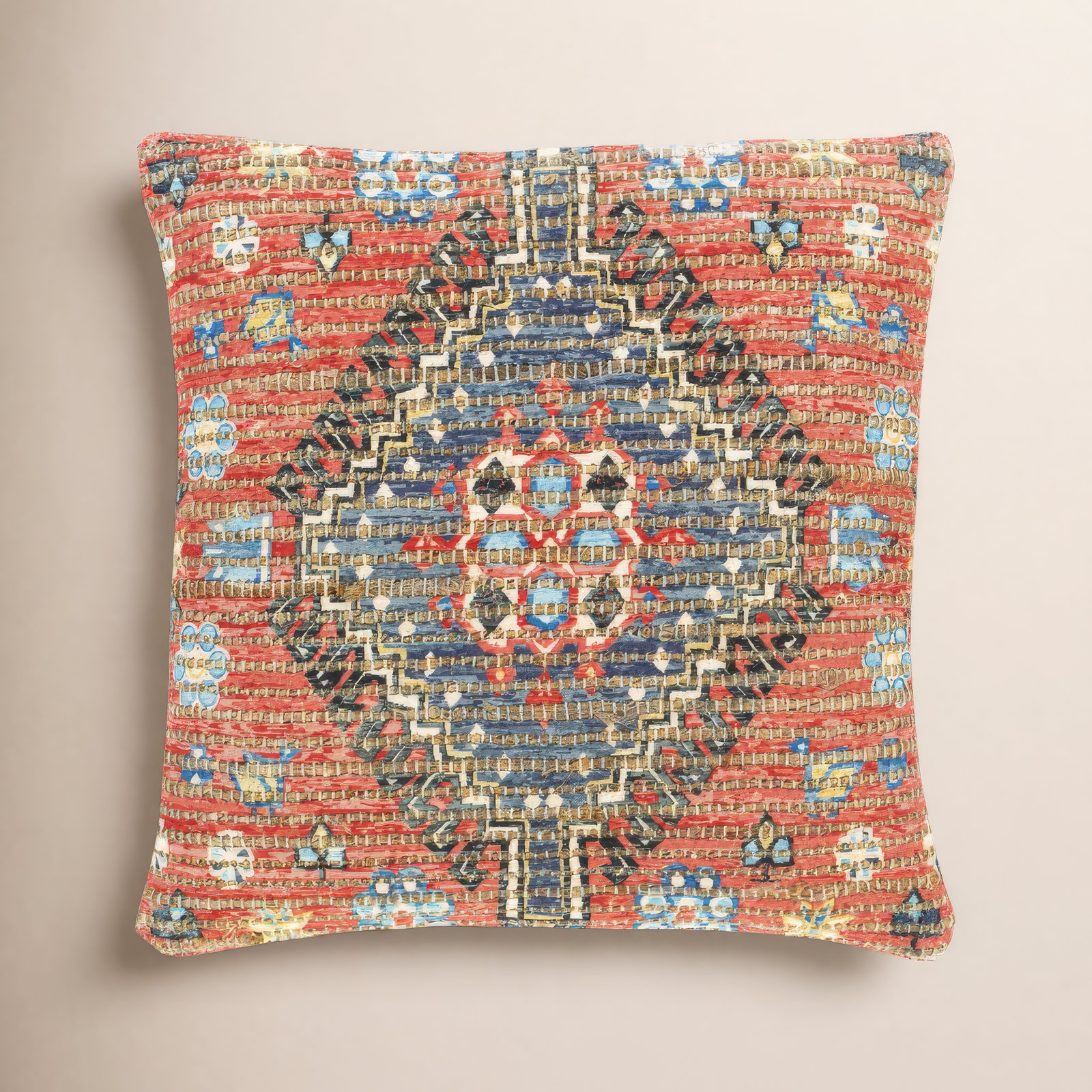 Vince Geometric Jute Blend Throw Pillow, Polyester/Polyfill
