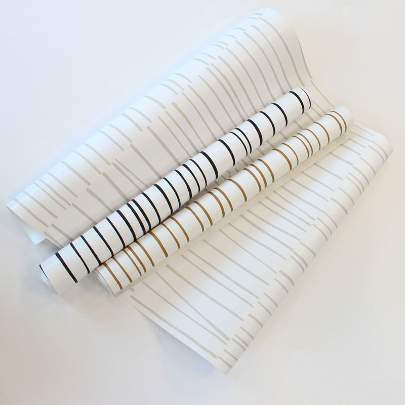  16.5' L x 20.5" W Peel and Stick Wallpaper Roll, Black/White