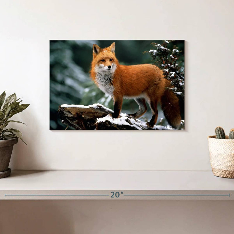 Furry Winter Fox, 8" H x 12" W
