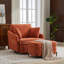 Chaise pivotante rembourrée avec repose-pieds avec rangement-101644161