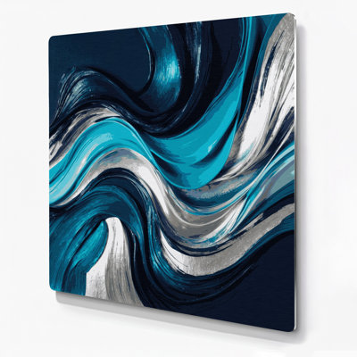 «Lyrical Abstraction 82», art mural en métal gris
