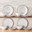 12 Pieces Dinnerware, Round Plate, Dinner Plate, Dessert Plate And Bowl, Serve For 4 Person, White Porcelain, Ceramic Dinnerware-1533113418
