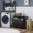 Dual Tilt Out Laundry Hamper Cabinet, Bathroom Storage Cabinet With 2-Compartment Hamper, Modern  Floor Cabinet For Washroom, Black