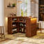 Armoire de bar Wrap Around 62 "avec lumières à DEL, rangement à 4 niveaux, support en verre et repose-pieds; support de bar en U pour pub ou sous-sol