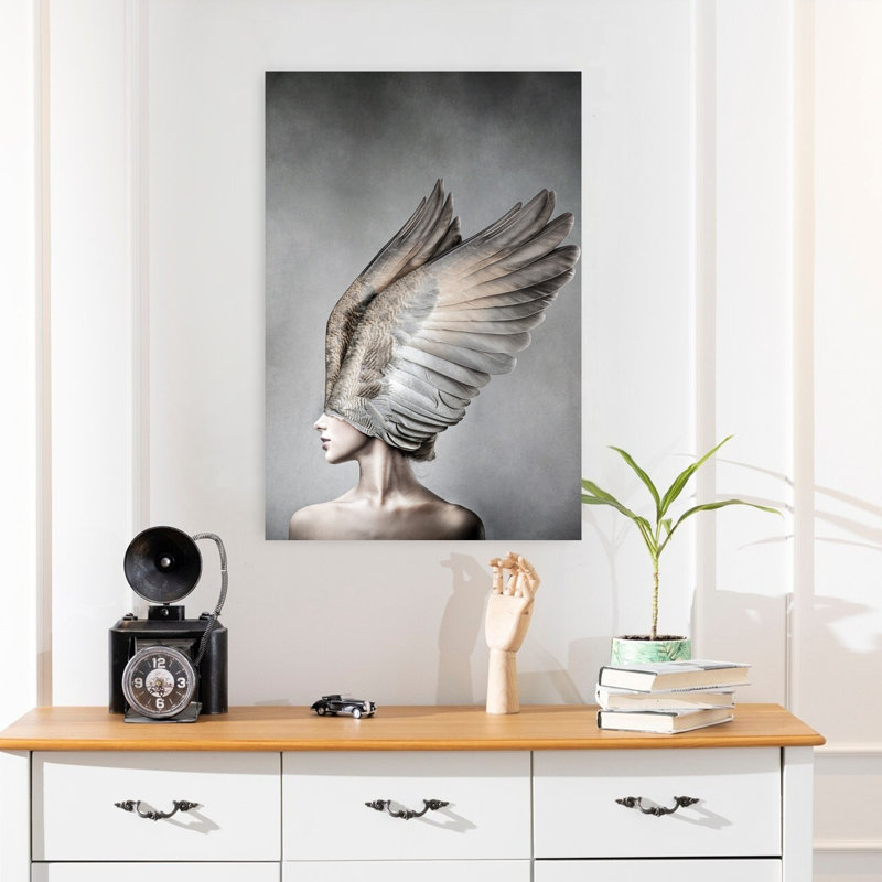Thea, oiseau contemporain, art urbain, H 24 po x l 16 po