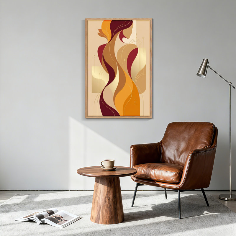 «Abstract Waves», reproduction d'art sur toile, ensemble de 1, H 36 po x l 24 po, Natural