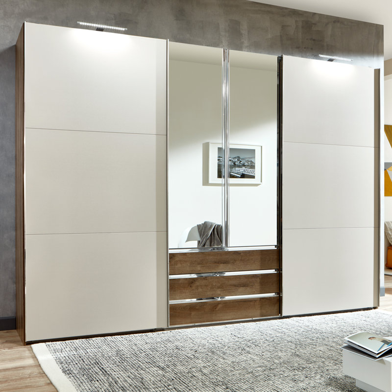 Branchburg 2 Door Manufactured Wood Wardrobe, Prosecco/Brown