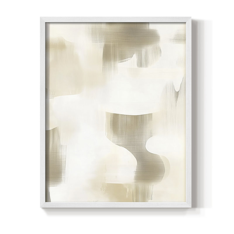 Abstrait, imprimé encadré - prêt à accrocher -, H 10 po x l 8 po, Blanc