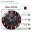 Grande horloge murale avec lumières DEL et art urbain - Horloge murale moderne en verre 12 po