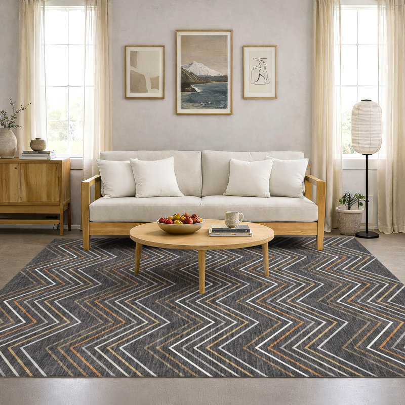 Tapis de qualité supérieure lavable à la machine Mayfield AMF2392, Gris anthracite, 10 pi x 14 pi