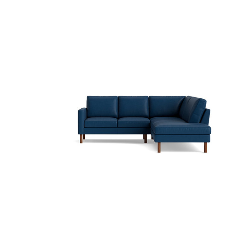 Laguna Sectional, Right Hand Facing, Leather - Deep Blue