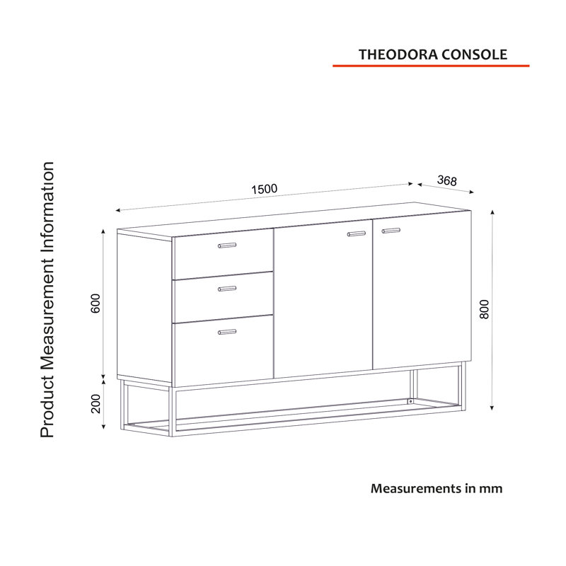 Drummond 150 Wide 3 Drawer