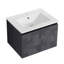 Meuble-lavabo mural flottant 24 po avec lavabo en céramique et armoire à fermeture en douceur, design élégant et peu encombrant