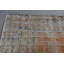 Grand tapis turc rétro orange avec motifs géométriques pour la chambre à coucher