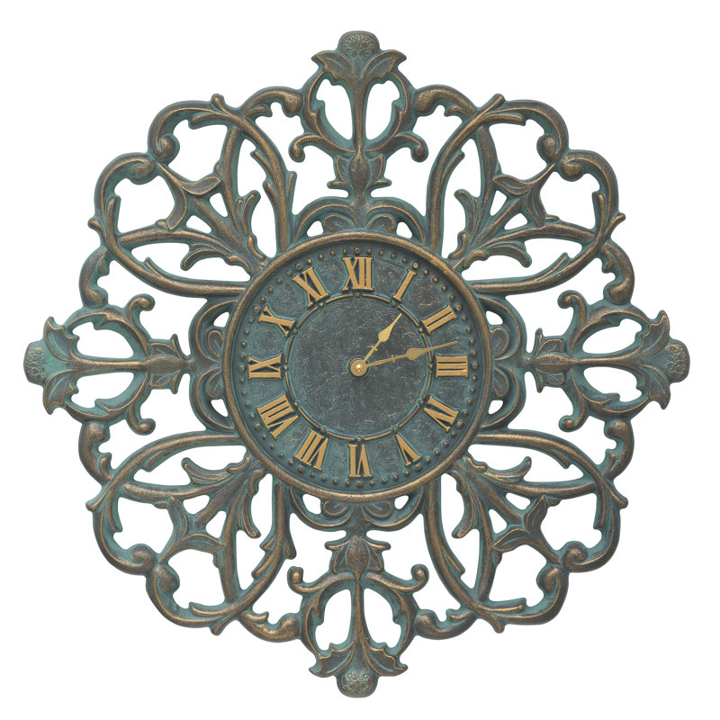 Filigree Silhouette Wall Clock, French Bronze