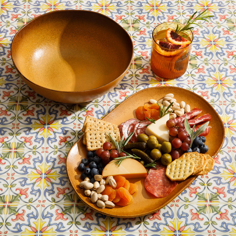 Bloomhouse Palermo Sun Serving Dish, Tumeric Yellow