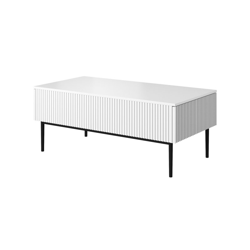 Anahla Four Leg Coffee Table with Storage, White/Black