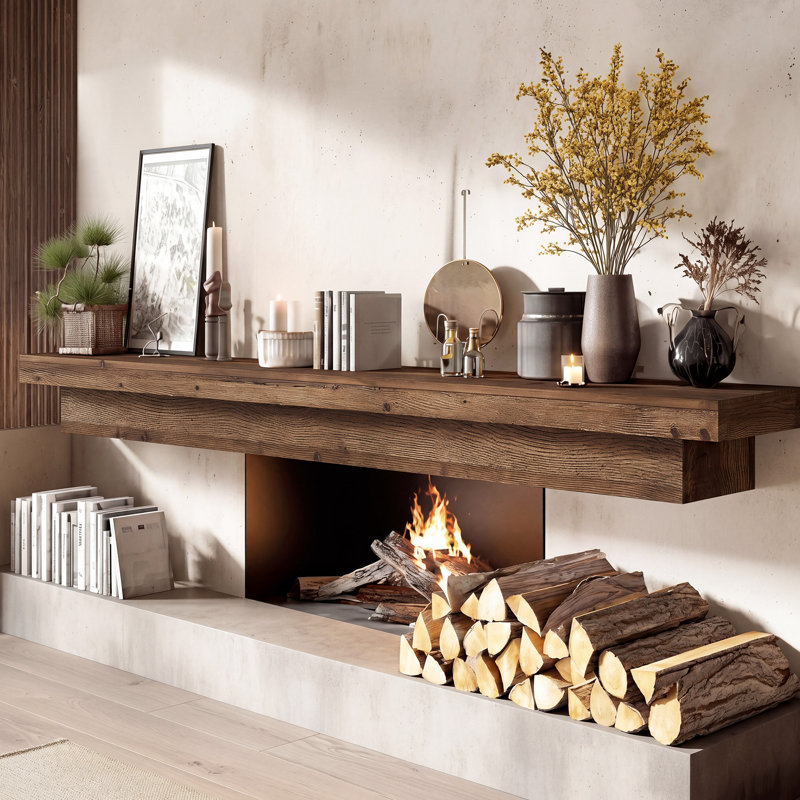 70.9" Solid Wood Wall Mounted Floating Display Shelf for Wall Decor, Kitchen, Bathroom, Living Room