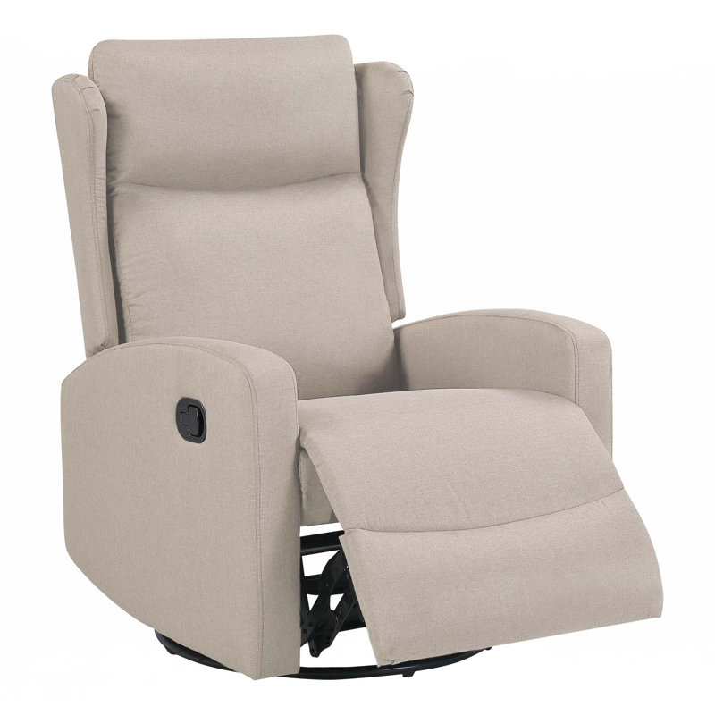 Rocking Swivel Recliner Chair, Grey Linen
