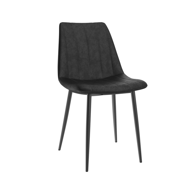 Upholstered Dining Chair, Gray, Black