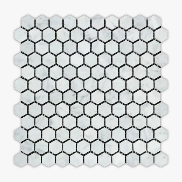 Carrara 11.5" x 12" Marble Mosaic Wall & Floor Tile
