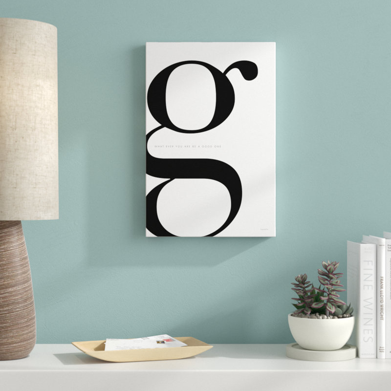 " G Is For Good On White " by Mercedes Lopez Charro, 18" H x 12" W