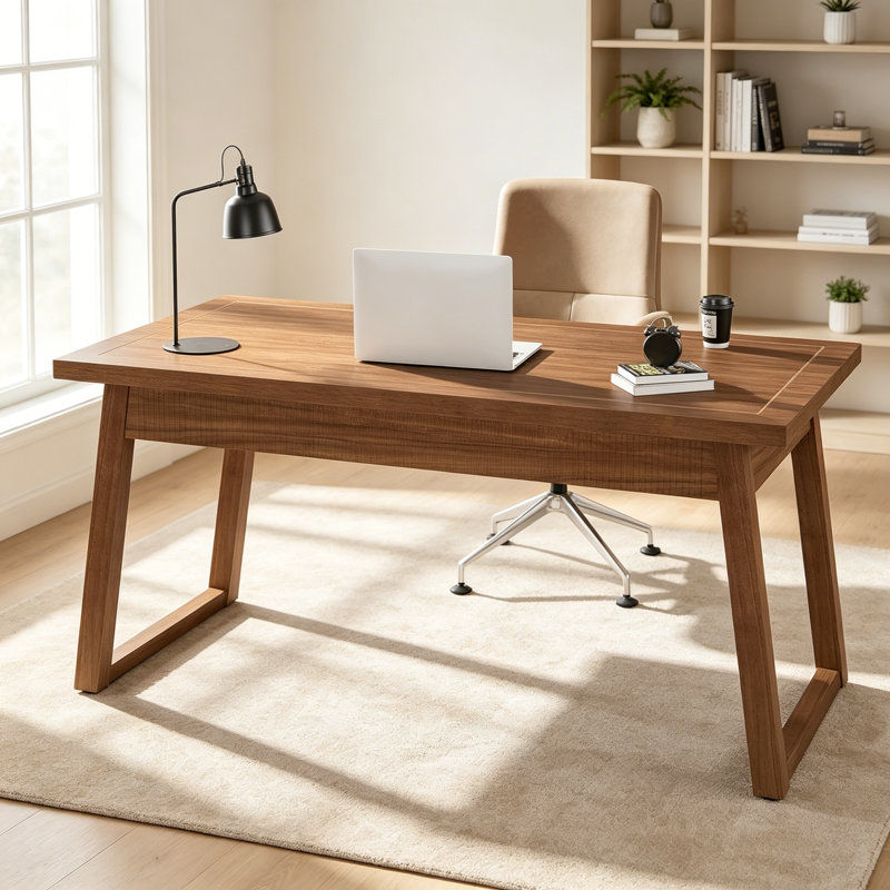 Bureau de direction de style Mid-Century moderne avec tiroir et bureau d'écriture