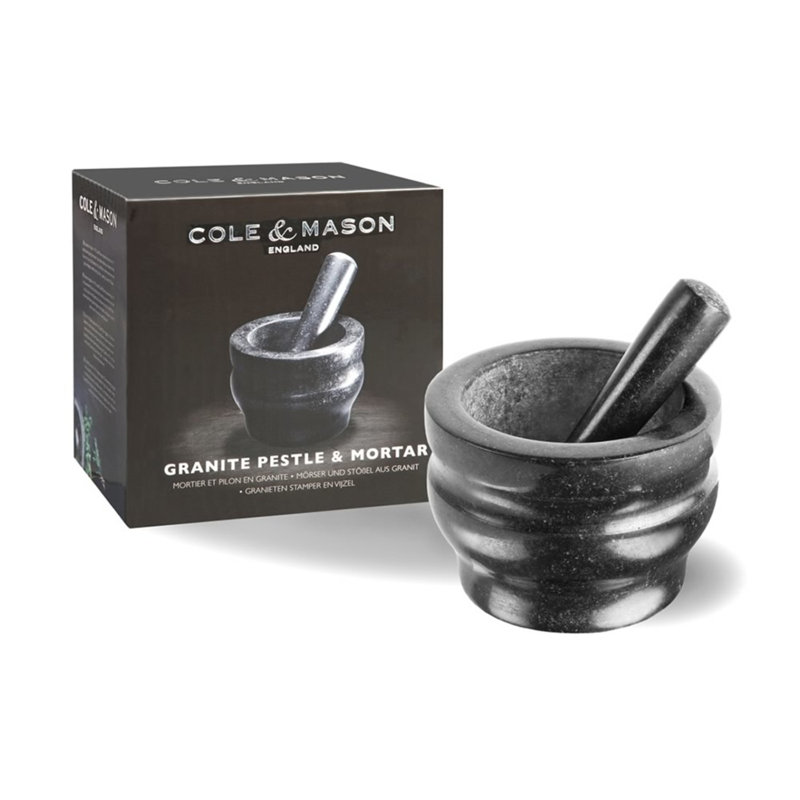 Black Granite 5.5-Inch Mortar and Pestle Set