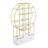Modern 70.8 Inch Round Bookshelf With Two Drawers, Gold Trim Office Bookcase And White Tone