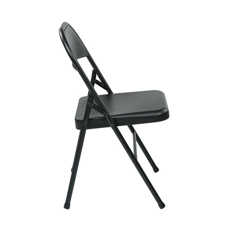 Chaise pliante en métal Mariyani, Noir