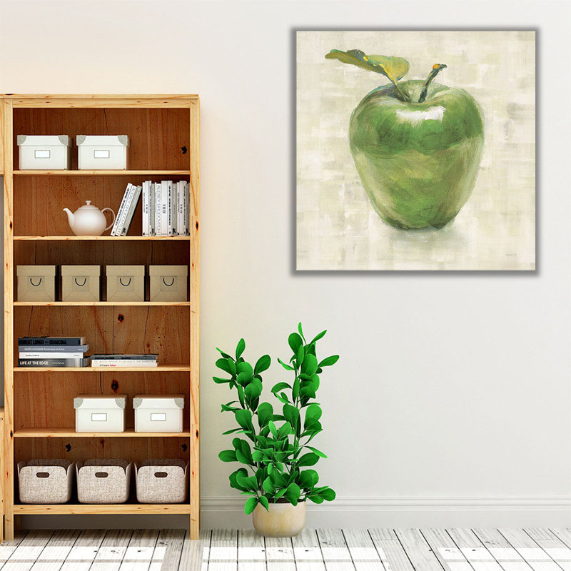 Green Apple - Canvas Print Wall Art, 12" H x 12" W