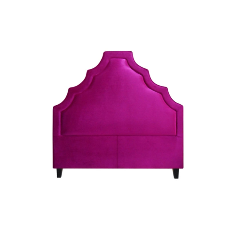 Tête de lit tapissier Lexi, Double, Fuchsia Tess, Brun acajou