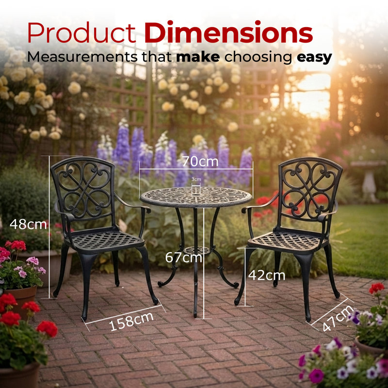 2 - Person Patio Dining Set with Round Table
