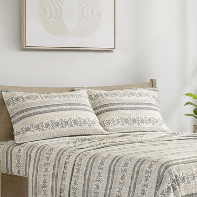 Drap en flanelle imprimée 100% coton - literie douillette et moelleuse, plusieurs impressions au choix, comprend un drap plat, adapté pour un matelas de 14 po, 2 taies d'oreiller, lavable à la machine, sommeil de taille A, doux,