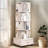 Rotating Bookshelf With Drawer, 360 Display 5 Tier Corner Bookshelf For Small Space, Floor Standing Bookcase Storage Rack, Wood Narrow Organizer For Bedroom, Living Room (WHITE) (Prime Big Deal Days)-272824006-272824005