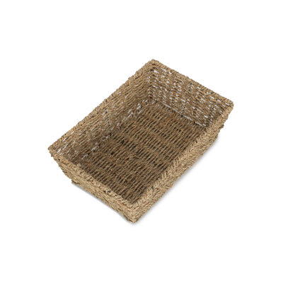 Fannett Seagrass Storage Tray Basket