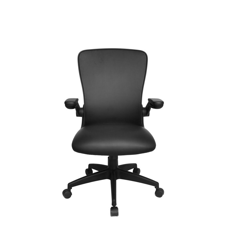 Boss Black Mesh, Flip Arm, Task Chair, Antimicrobial Vinyl, Black Frame