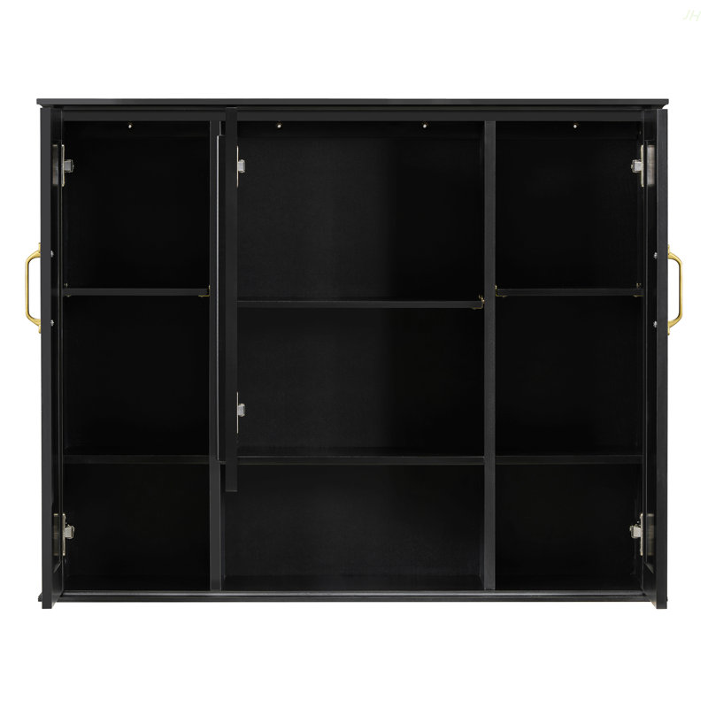 Armoire à pharmacie 36 po, armoire de rangement murale pour salle de bain, armoire murale moderne avec miroir, armoire à miroir avec 3 portes (meuble-lavabo non inclus)
