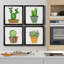 Boho Cacti I - ensemble de 4 peintures sur toile encadrées-1210434373-1210434371