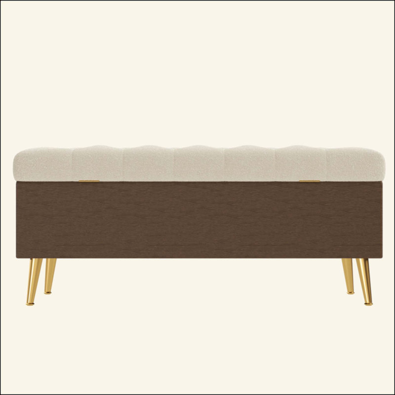 Banc de rangement avec repose-pieds Modern Modern, Beige, Beige