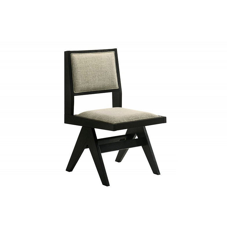 Chaise de salle à manger contemporaine en bois rembourrée