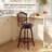 Swivel Bar Stools Set of 4, 25” Counter Height Barstools with Backrest & Wood Frame Expresso and Black-128949394