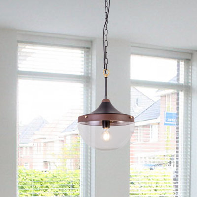 Thurlos 1 - Light Schoolhouse Glass Bowl Pendant