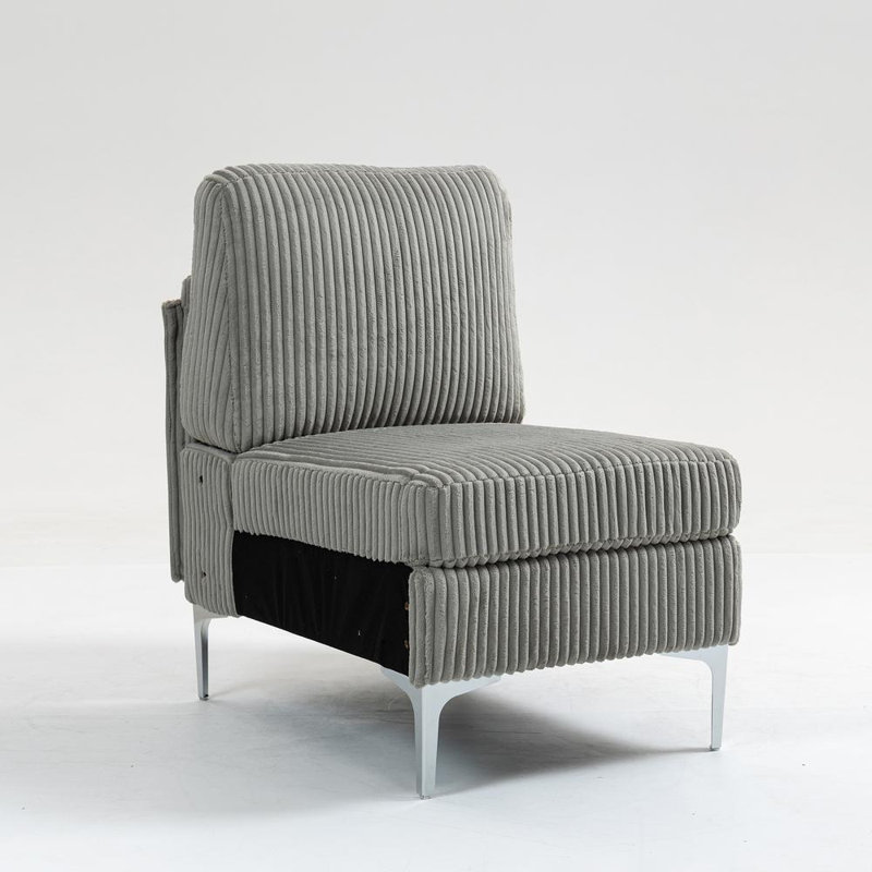 Accent Chair (Gray), Gray Corduroy