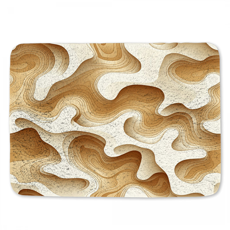 Topographie de tapis de bain abstrait japonais, L 24 po x l 17 po