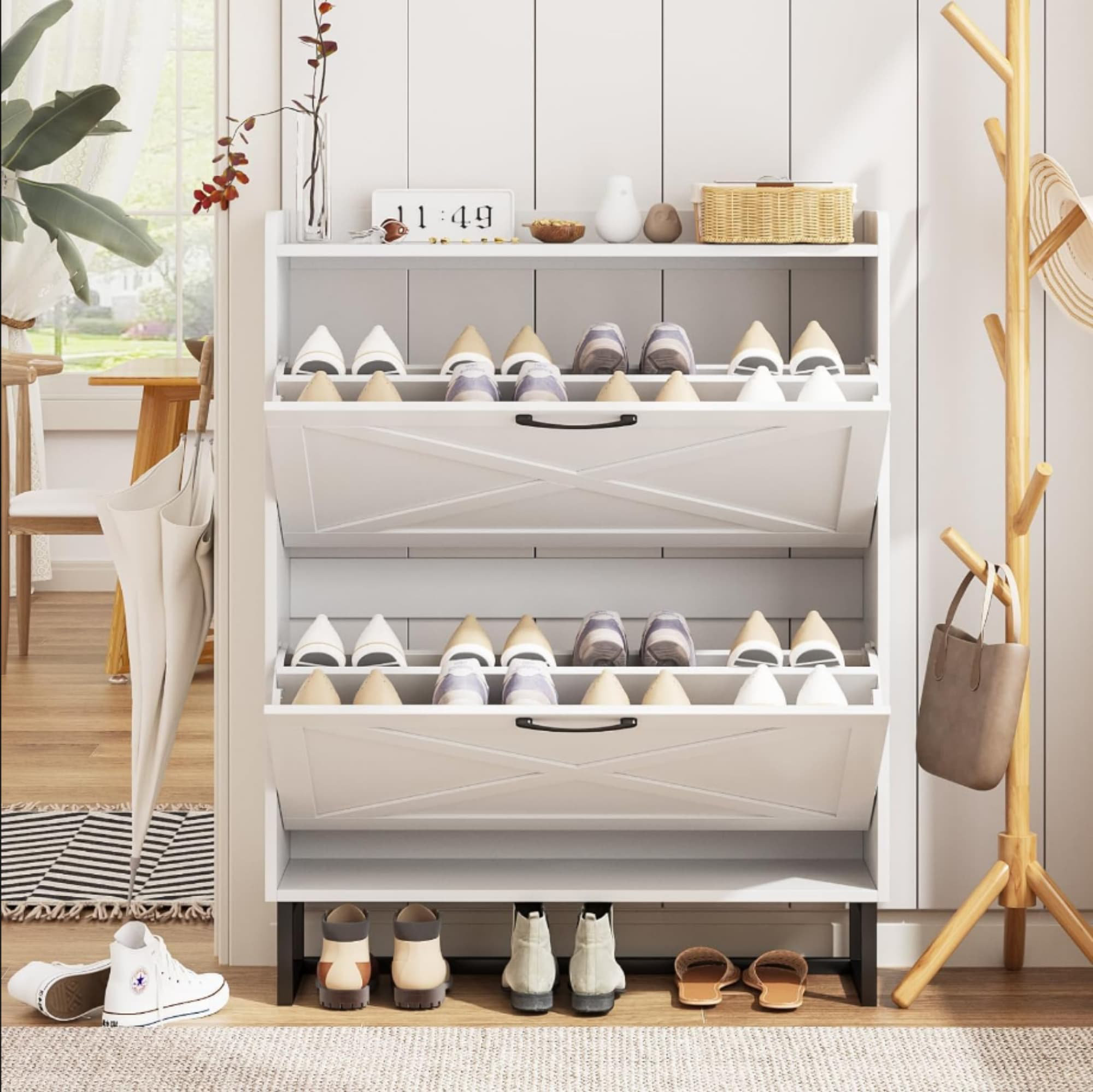 Gracie Oaks 25 Pair Shoe Storage Cabinet | Wayfair